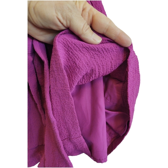 Grayson Magenta Cap Sleeve Shorts Romper Fully Lined Elastic & Tie Waist Size S - Picture 8 of 12